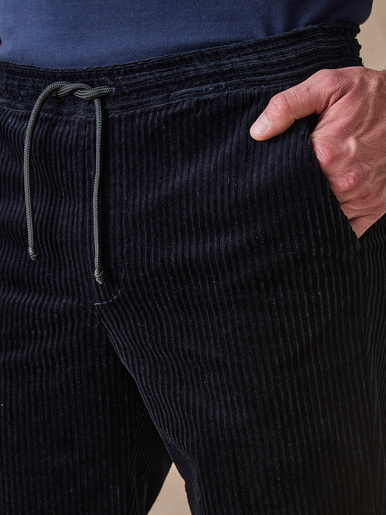 Pantalon élastiqué en velours 200 raies