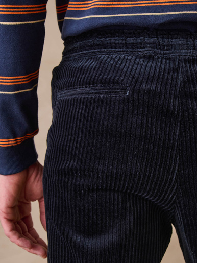 Pantalon élastiqué en velours 200 raies