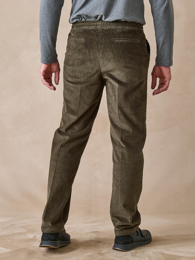 Pantalon élastiqué en velours 200 raies