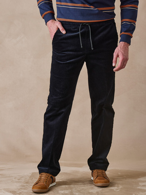 Pantalon élastiqué en velours 200 raies