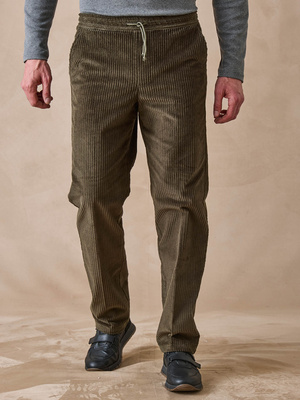 Pantalon élastiqué en velours 200 raies