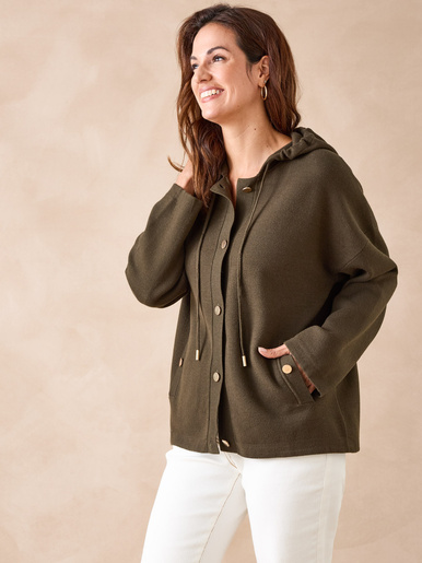 Gilet à capuche en maille milano - Daxon - Kaki