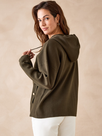 Gilet à capuche en maille milano