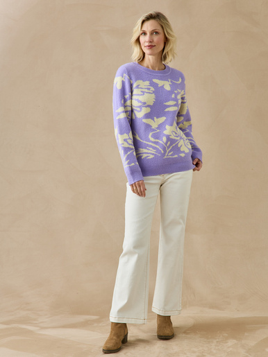 Pull jacquard col rond