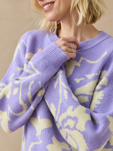 Pull jacquard col rond