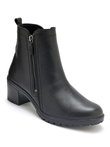 Boots dessus cuir extra larges - Pédiconfort - Noir