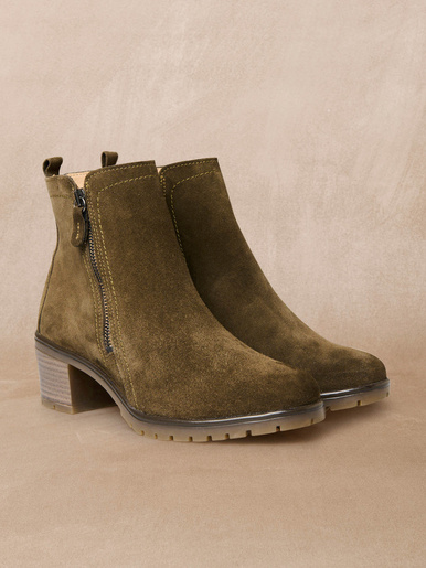 Boots cuir velours largeur confort