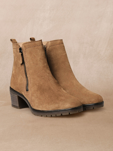 Boots cuir velours