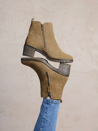 Boots cuir velours