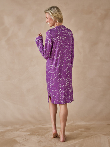 Chemise de nuit forme liquette - Daxon - Imprimé prune