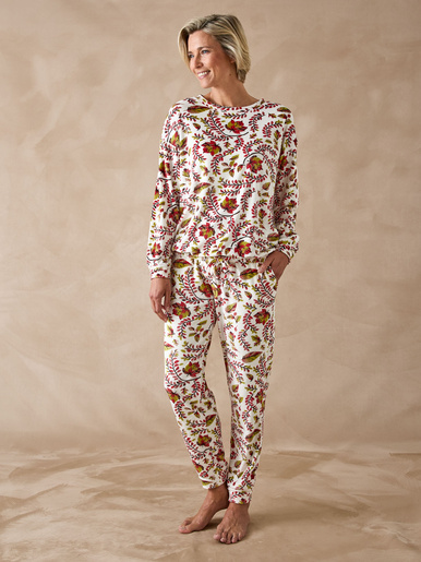 Pyjama en maille polaire - Daxon - Imprimé ivoire