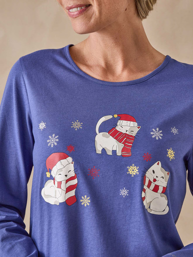 Tee-shirt de pyjama en jersey pur coton