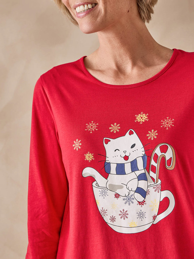 Tee-shirt de pyjama en jersey pur coton