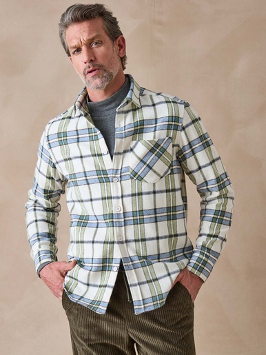 Chemise en flanelle - Daxon - Ecru carreaux