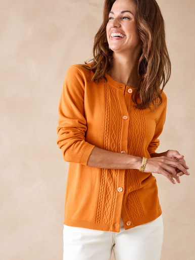 Cardigan avec jeux de torsades