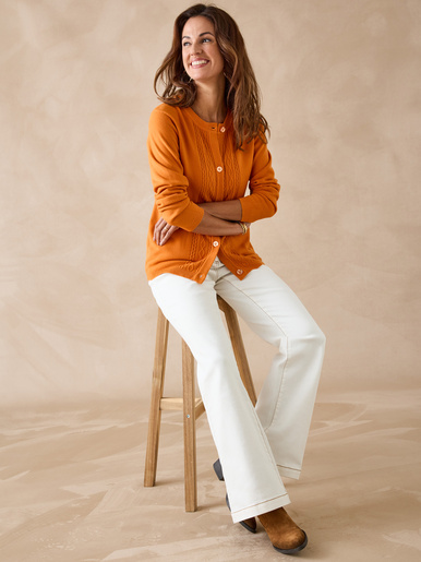 Cardigan avec jeux de torsades