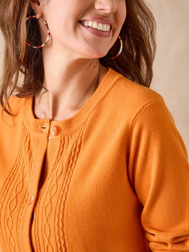 Cardigan avec jeux de torsades