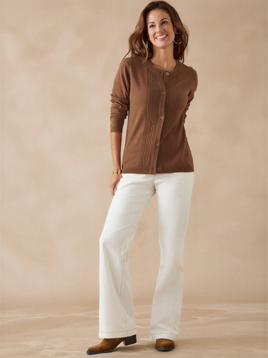 Cardigan avec jeux de torsades