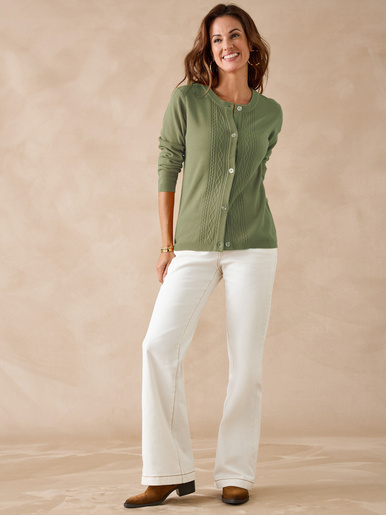 Cardigan avec jeux de torsades