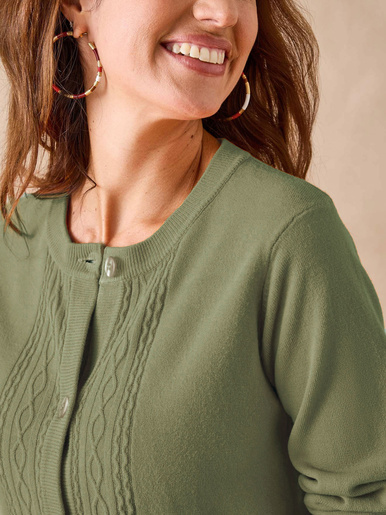 Cardigan avec jeux de torsades