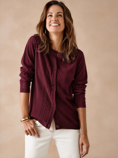 Cardigan avec jeux de torsades