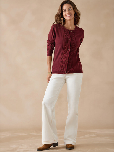 Cardigan avec jeux de torsades