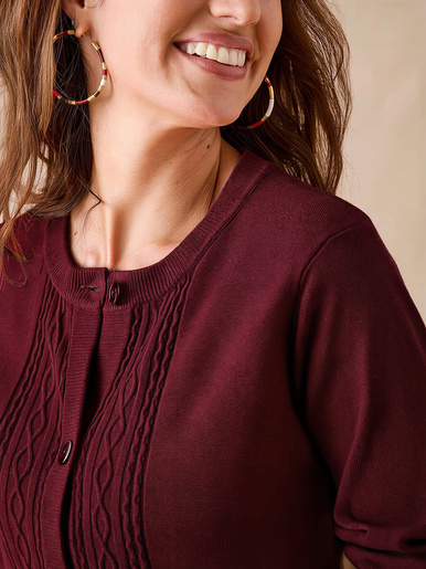 Cardigan avec jeux de torsades