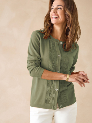 Cardigan avec jeux de torsades