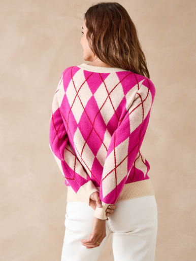 Pull motifs jacquard géométriques