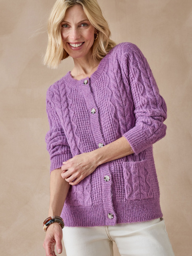 Gilet en maille fantaisie - Daxon - Violet