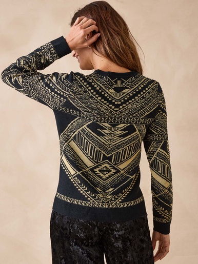 Pull jacquard brillant