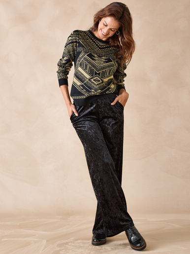 Pull jacquard brillant