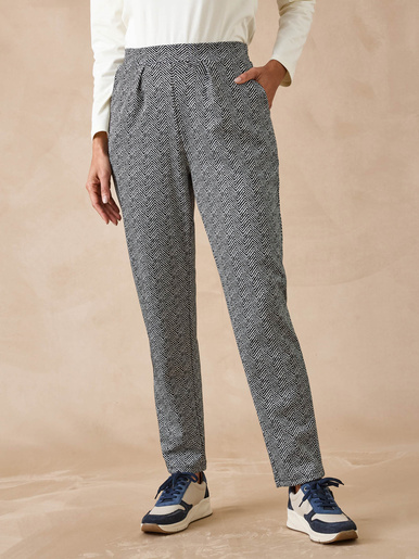 Pantalon élastiqué en maille - Daxon - Gris
