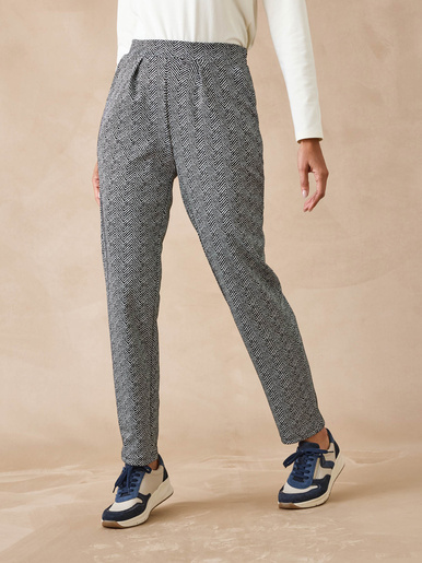 Pantalon élastiqué en maille - Daxon - Gris