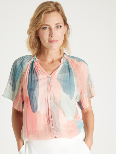 Blouse vaporeuse manches papillon