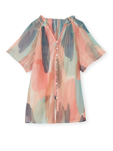 Blouse vaporeuse manches papillon