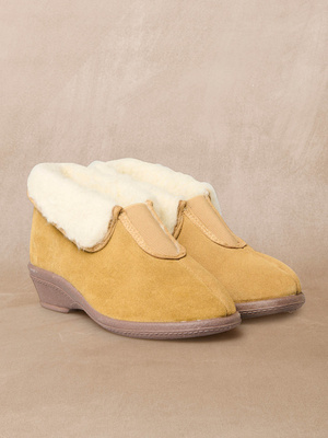 Pantoufles fourrées en cuir
