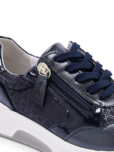 Baskets cuir à zip et lacets