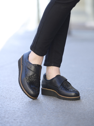 Derbies à scratch tout cuir - Pédiconfort - Noir