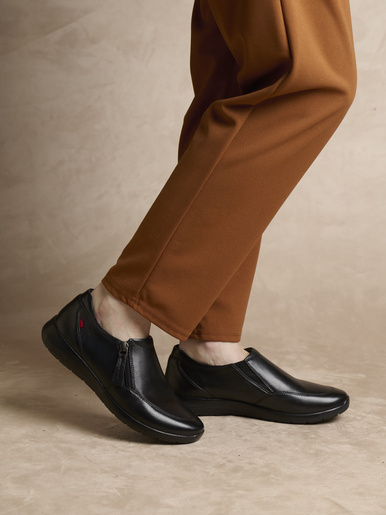 Derbies zippés et élastiqués - Pédiconfort - Noir