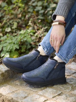 Boots zippées molletonnées