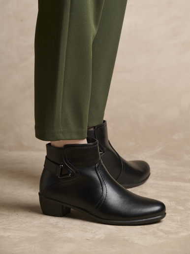 Boots zippées esprit cavalière - Pédiconfort - Noir