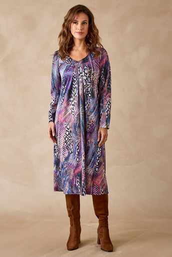 Robe housse en maille fluide - Daxon - Imprimé multicolores