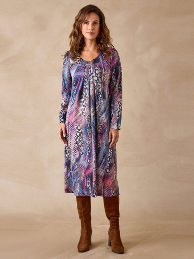 Robe housse en maille fluide - Daxon - Imprimé multicolore