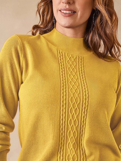 Pull col montant torsadé
