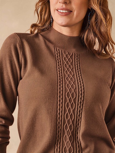 Pull col montant torsadé