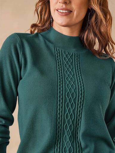 Pull col montant torsadé