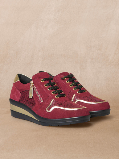 Derbies détails métallisés zip et lacets