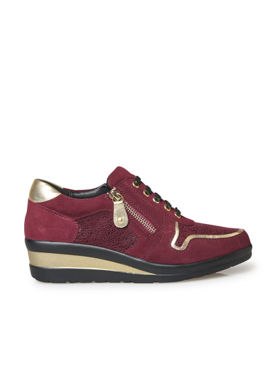 Derbies détails métallisés zip et lacets