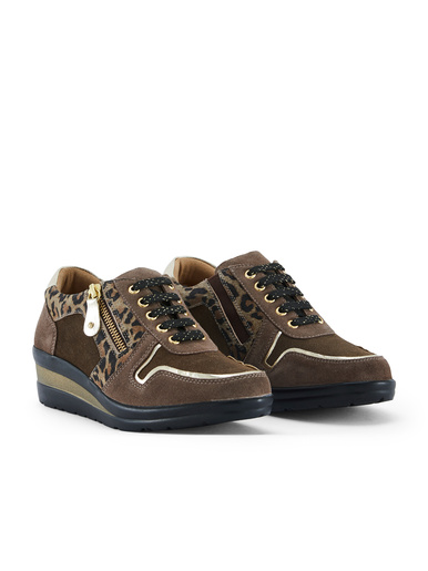 Derbies détails métallisés zip et lacets